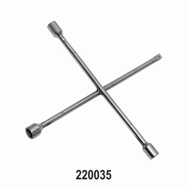 Four way Wheel Nut Wrench for Passenger Cars 17 x 19 x 22 x 1/2″ square