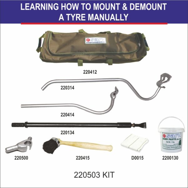 “Do-it Yourself” (DIY) –Manually Mount/Demount Tool Kit for a Tubeless Truck Tyre with Tyre Levers