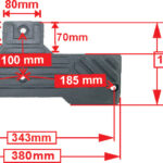 Tyre Bead Breaking/ Tyre Bead Loosener Rubber Pad 380mm x 185 mm x 22 mm