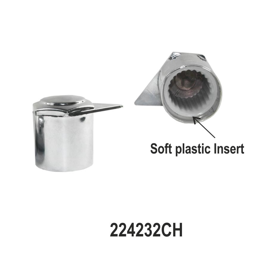 32mm Chrome Dust Cap & Loose Lug Nut Indicator (Upper Arrow) – ABS Wheel Nut Safety Indicators, Set of 10