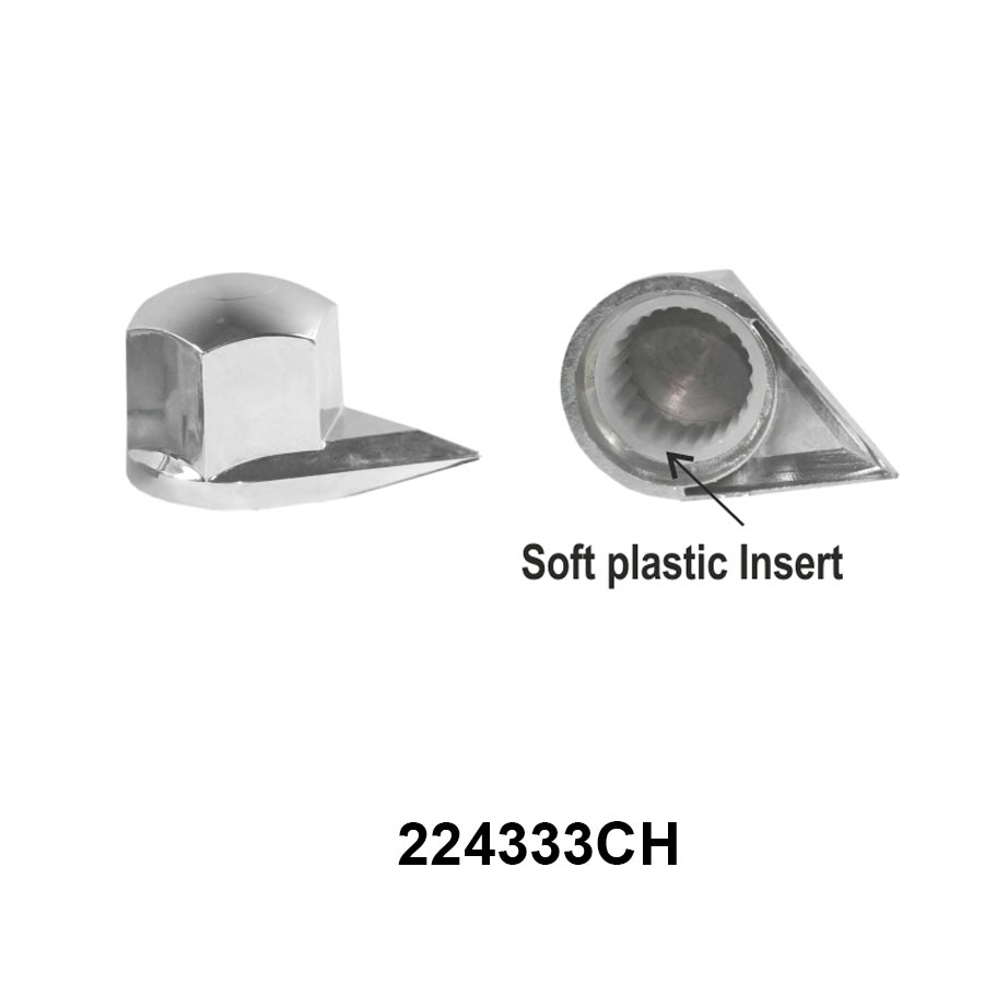 Lug Nut Indicators 33mm Chrome-Plated Dust Cap (Bottom Arrow) with Soft Insert β ABS, Set of 10